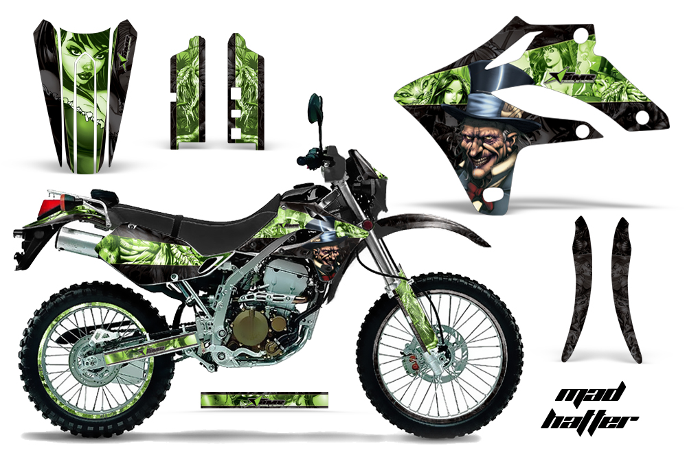 Kawasaki KLX250 04-07 Graphics Kit Mad Hatter GK NPs